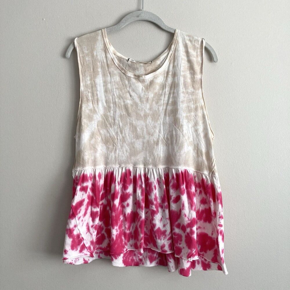 Free People Womens Tie Dye Anytime Hot Hibiscus Combo Tank Top Size Small